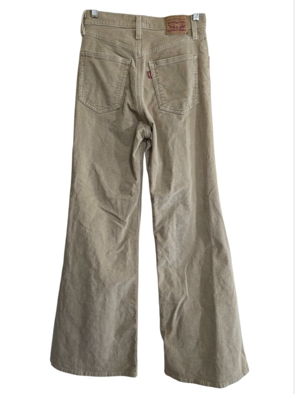 Levi's Ribcage Bell Corduroy Jeans 27x31 Tan Color Retro 70s Fit High Rise Soft - Picture 6 of 10